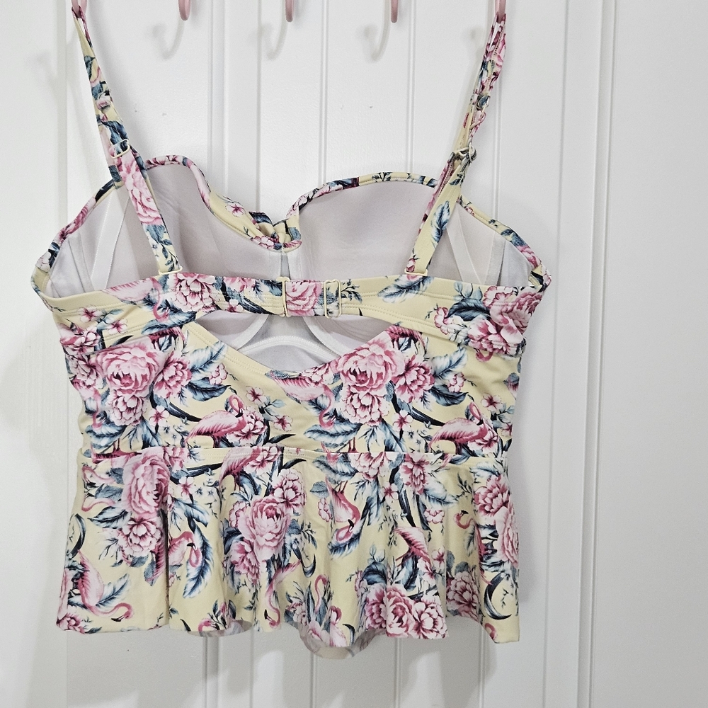 Torrid Yellow and Pink Tankini Top - Picture 7 of 11